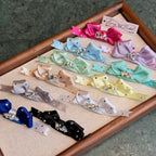 Princess Rhinestone Ribbon Bow Snap Clip