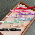 Polka Dot Heart Ribbon Bow Snap Clip