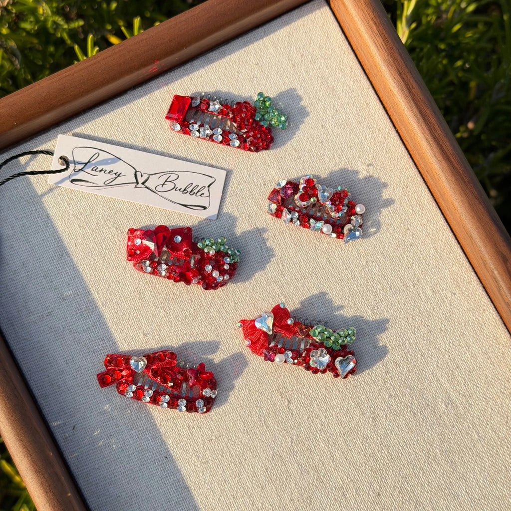 Summer Red Collection Crystal Grooming Clip