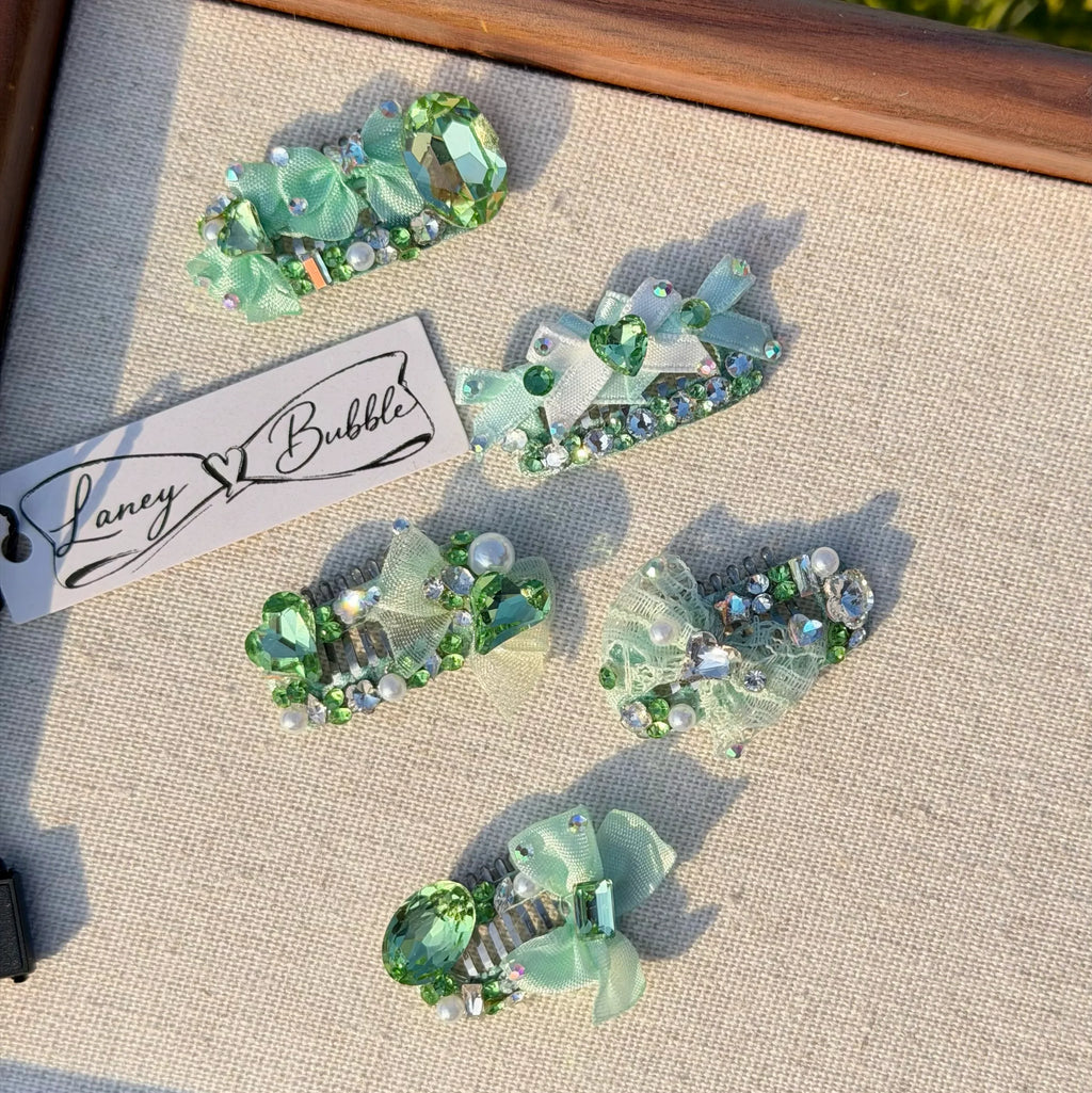 Summer Green Collection Crystal Grooming Clip