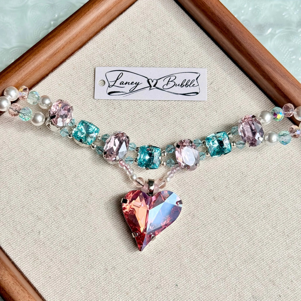 Rosewater Heart Crystal Necklace