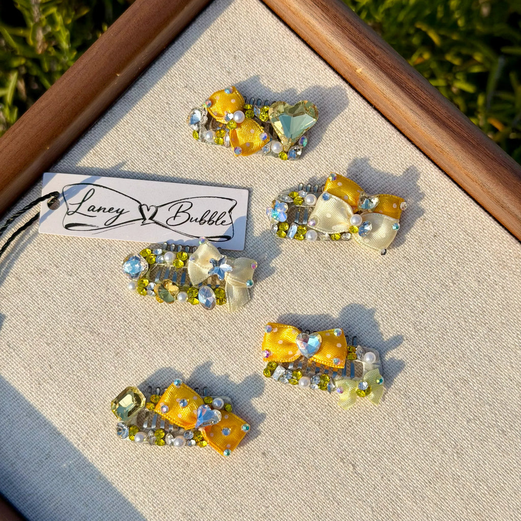Summer Yellow Collection Crystal Grooming Clip