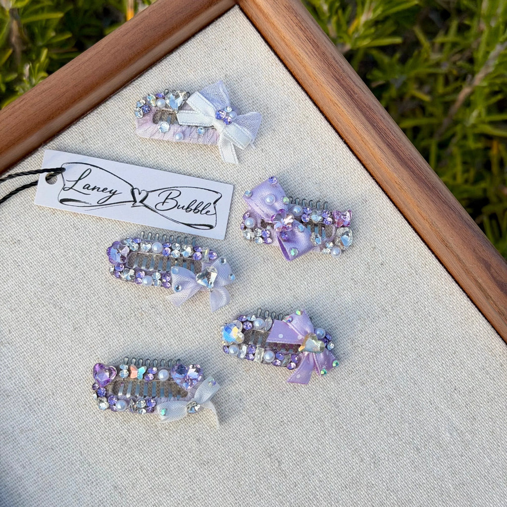 Summer Purple Collection Crystal Grooming Clip