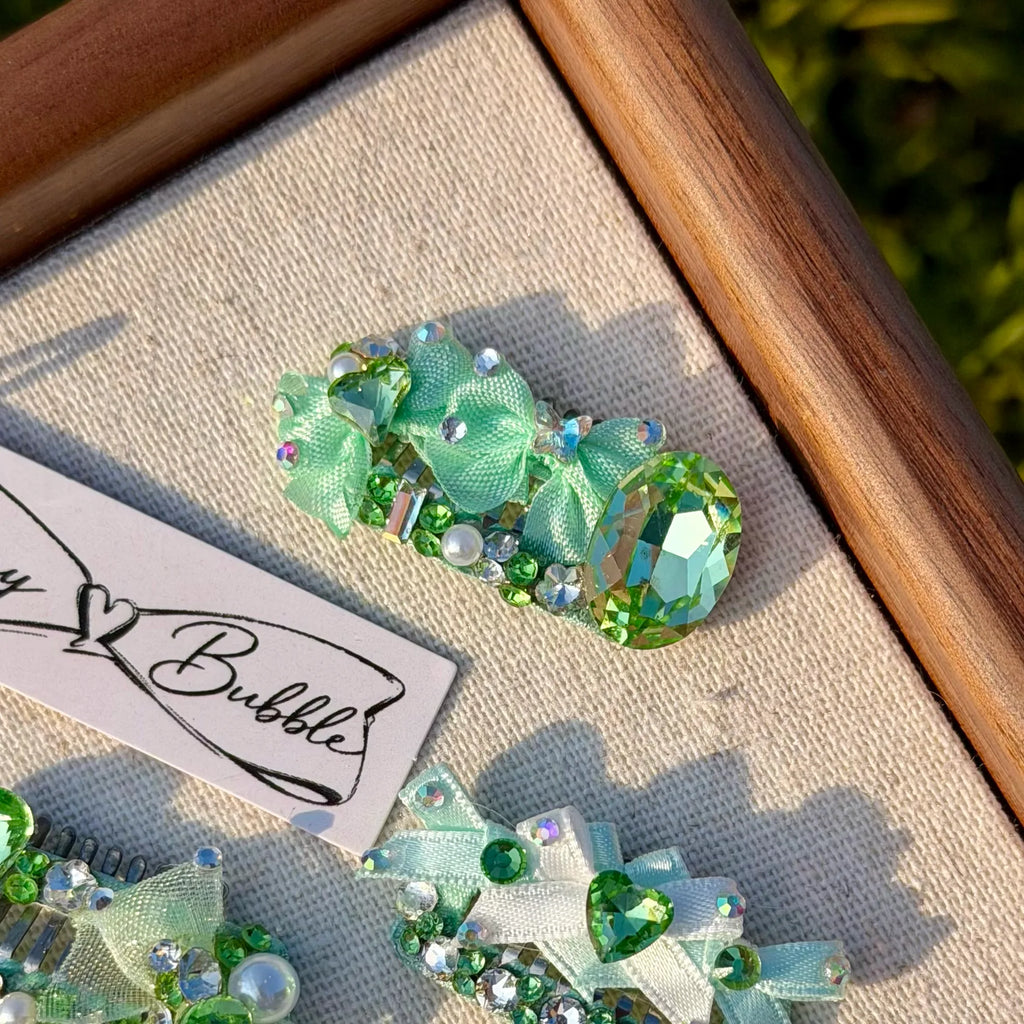 Summer Green Collection Crystal Grooming Clip