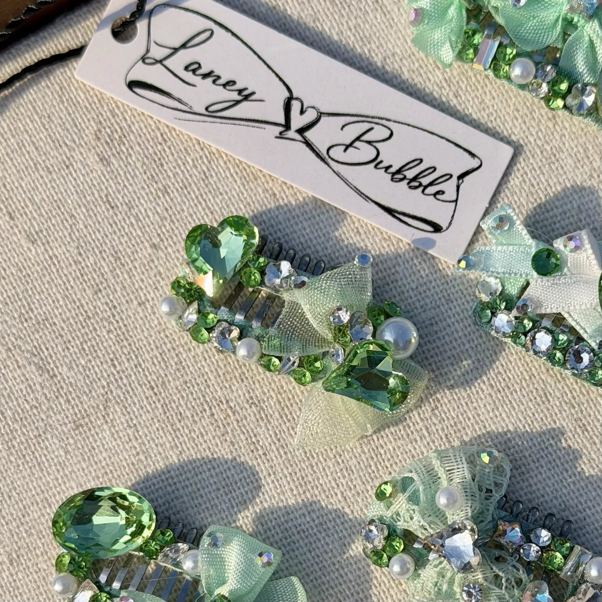 Summer Green Collection Crystal Grooming Clip
