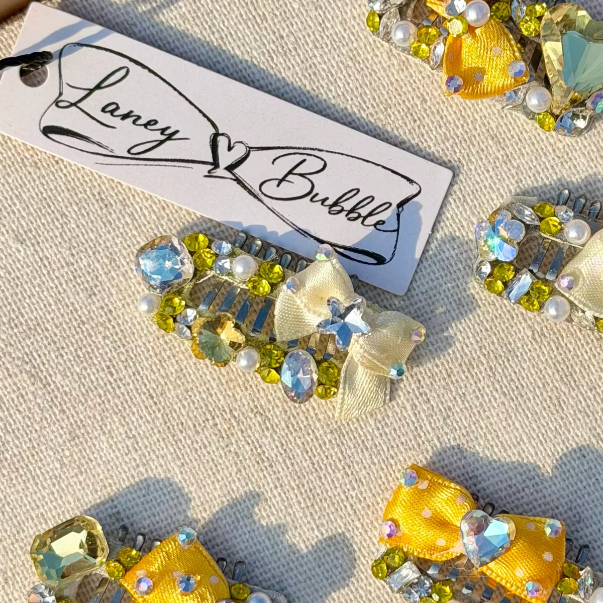 Summer Yellow Collection Crystal Grooming Clip