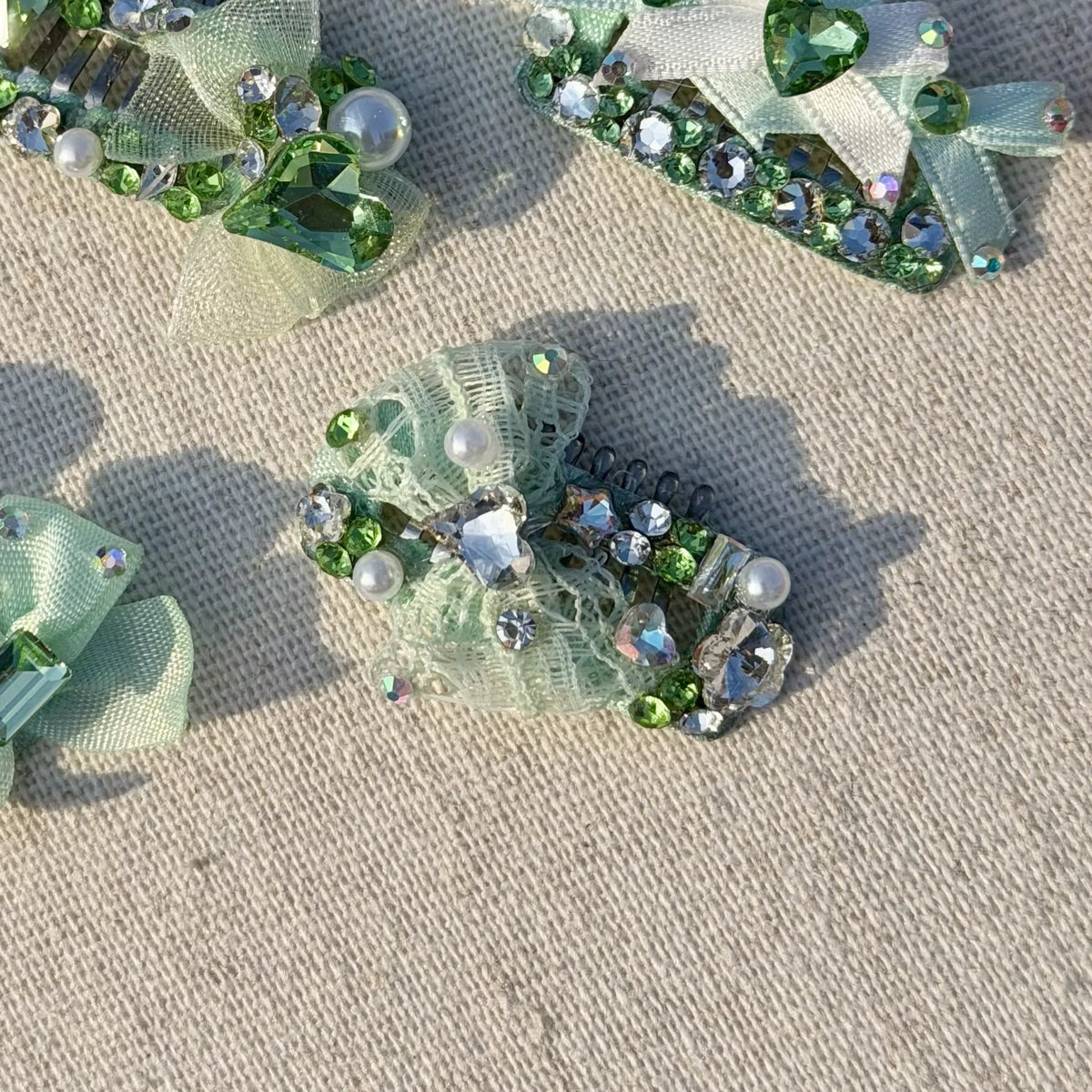 Summer Green Collection Crystal Grooming Clip