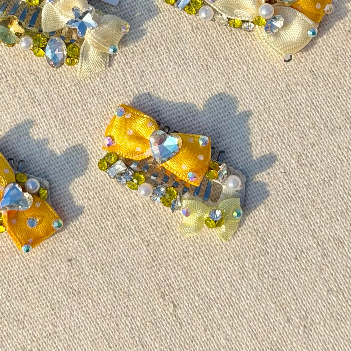 Summer Yellow Collection Crystal Grooming Clip