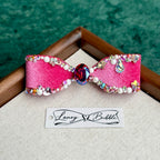Cerise Pink Pearl & Crystal Couture Bow Clip