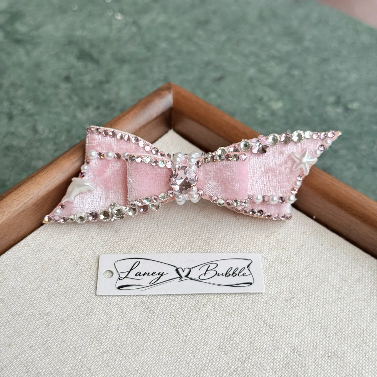Celestial Night Velvet Bow Snap Clip image 3
