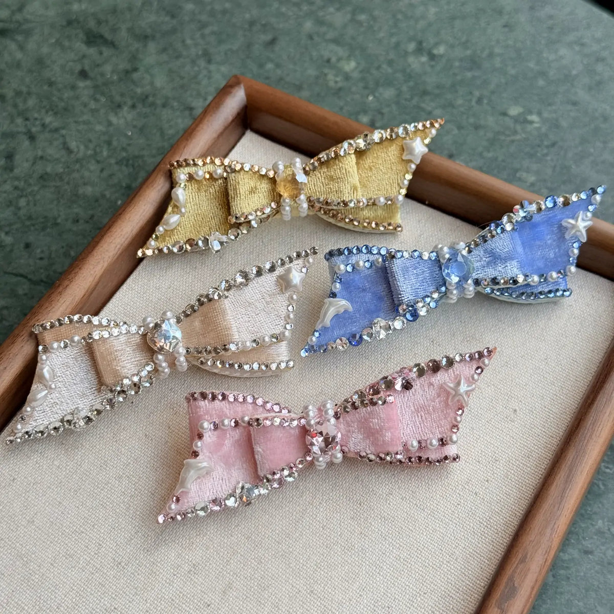 Celestial Night Velvet Bow Snap Clip image 6