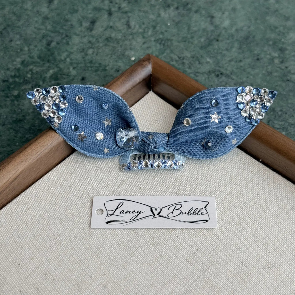 Denim Bunny-Ear Snap Clip image 4