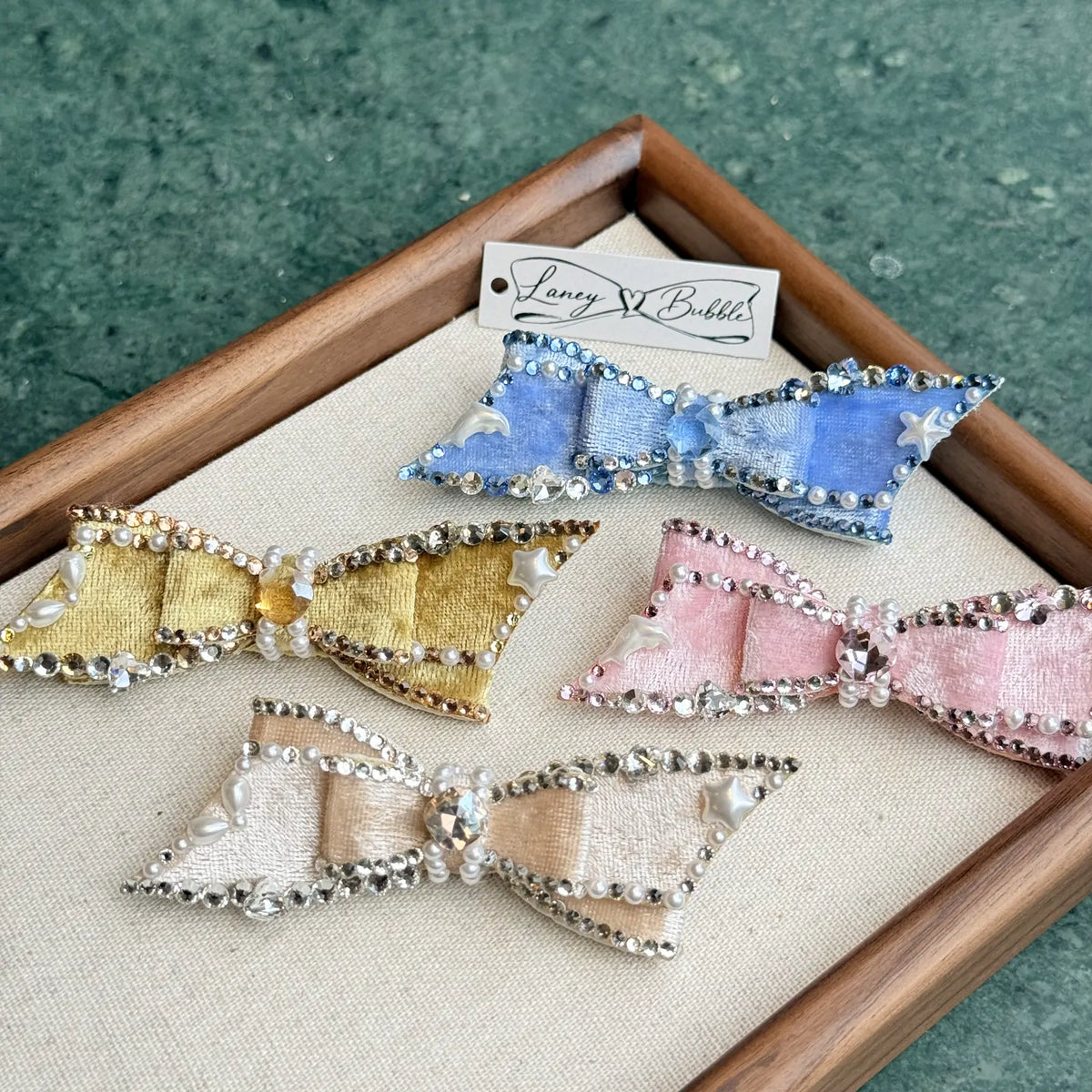 Celestial Night Velvet Bow Snap Clip image 7