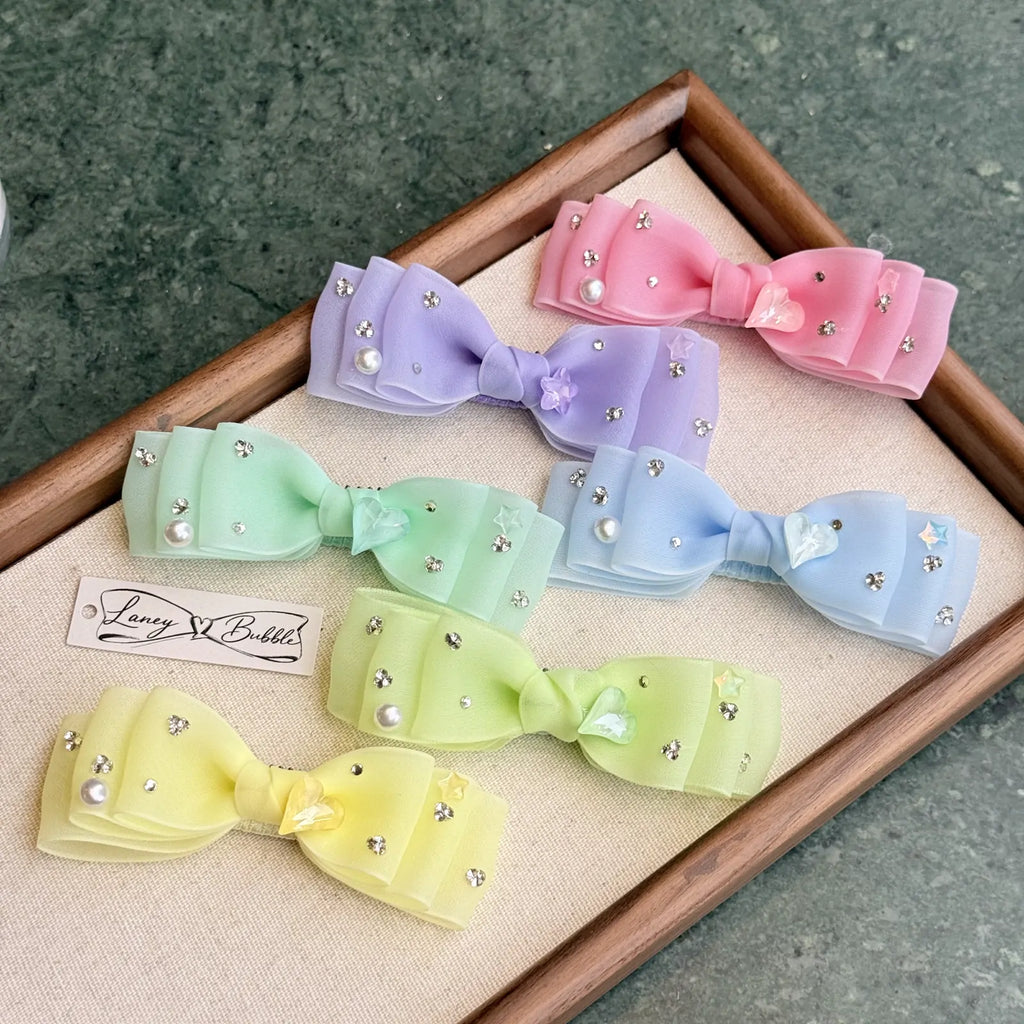 Candy Organza Bow Snap Clip image 2