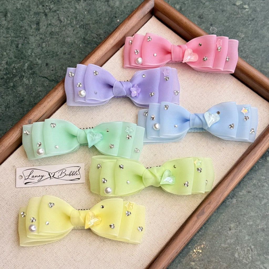 Candy Organza Bow Snap Clip image 3