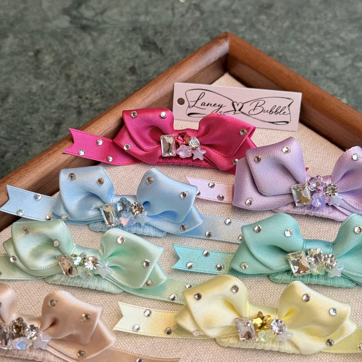Jewelled Ribbon Bow Snap Clip image 2