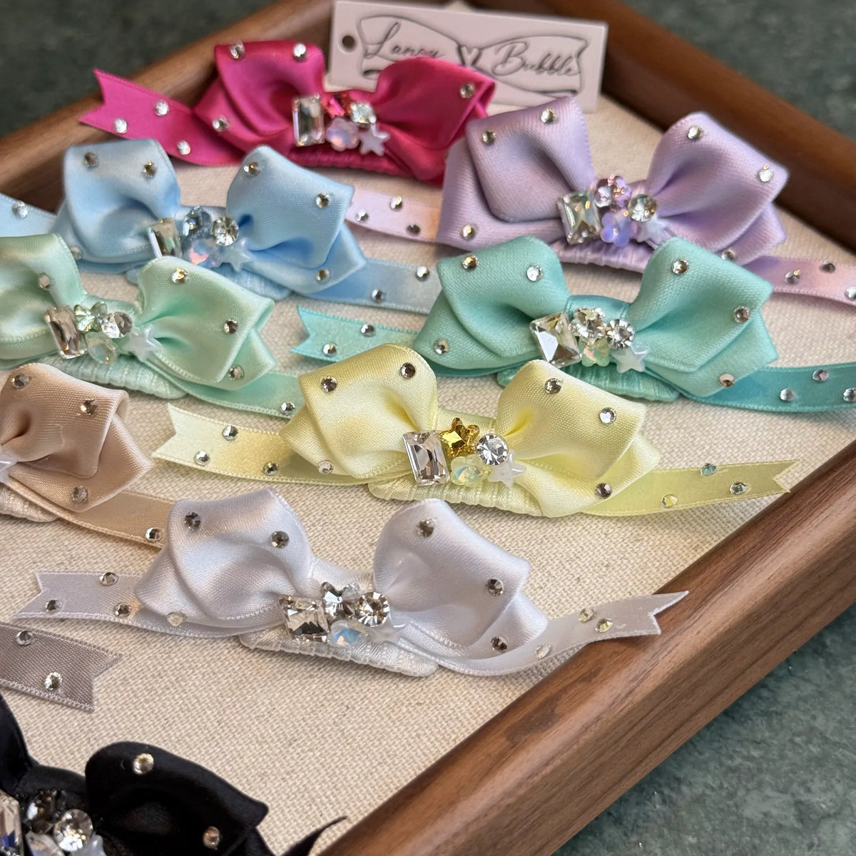 Jewelled Ribbon Bow Snap Clip image 3