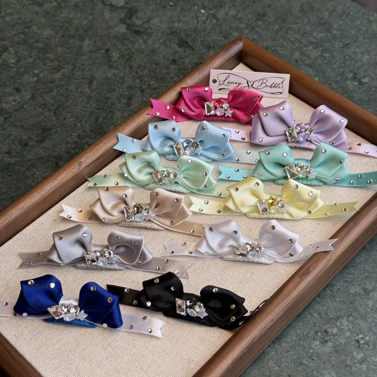 Jewelled Ribbon Bow Snap Clip image 5
