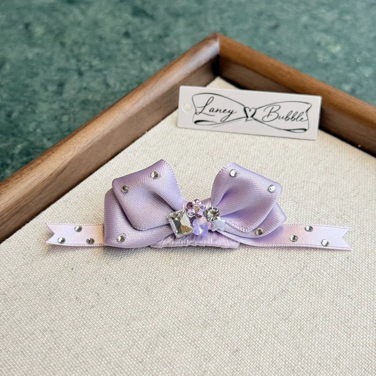 Jewelled Ribbon Bow Snap Clip image 8