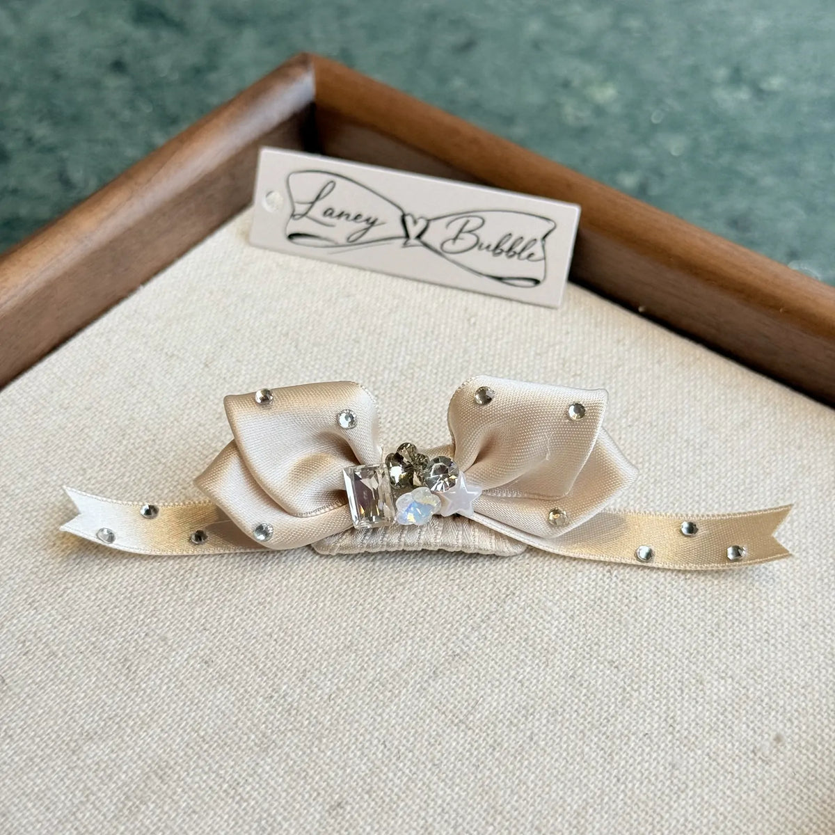 Jewelled Ribbon Bow Snap Clip image 12