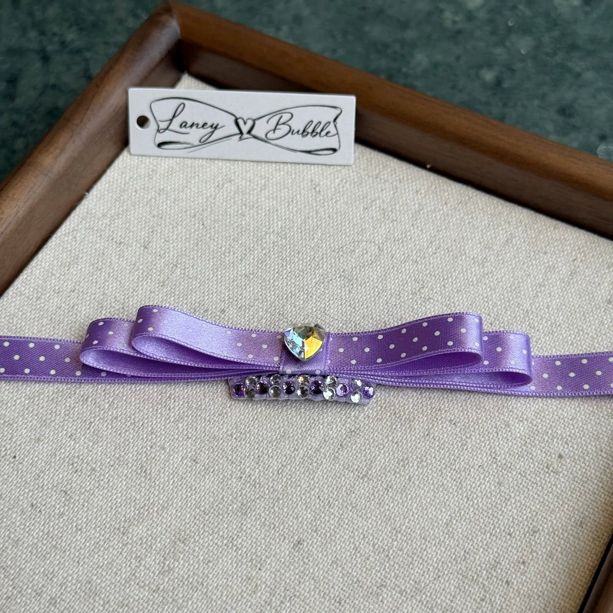 Polka Dot Heart Ribbon Bow Snap Clip image 7