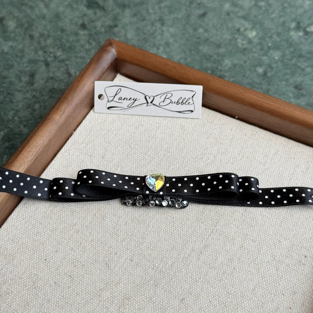 Polka Dot Heart Ribbon Bow Snap Clip image 12