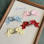 Elegant crystal ribbon bow snap clip image 1