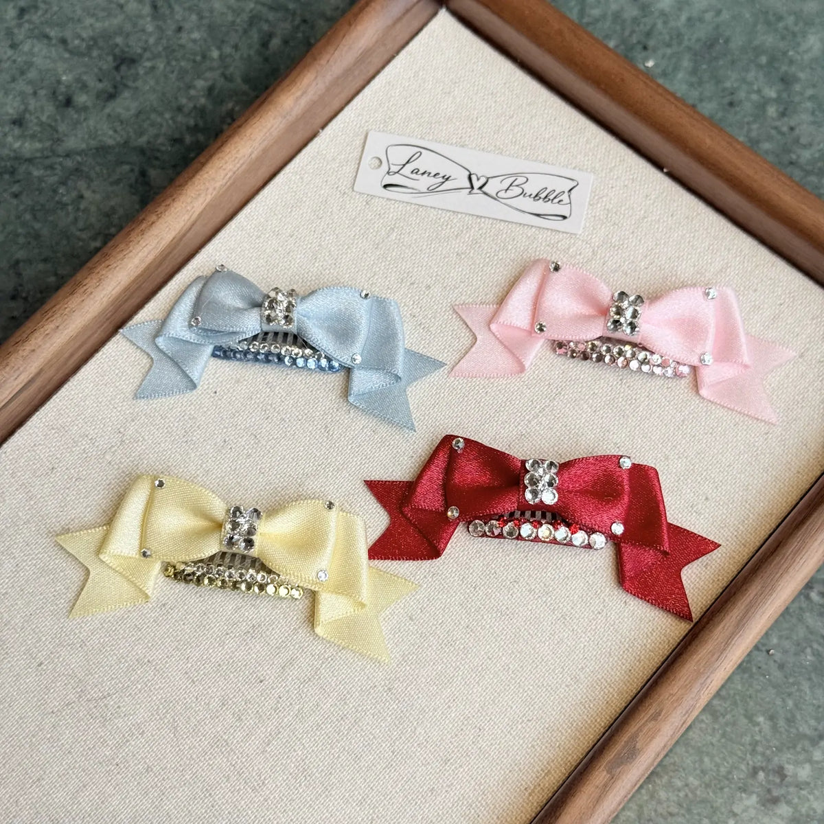 Elegant crystal ribbon bow snap clip image 2