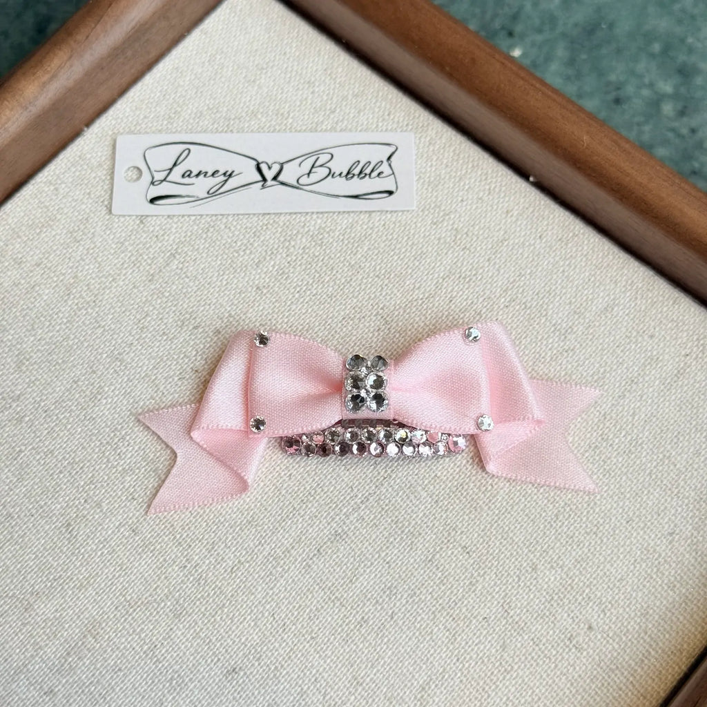 Elegant crystal ribbon bow snap clip image 3