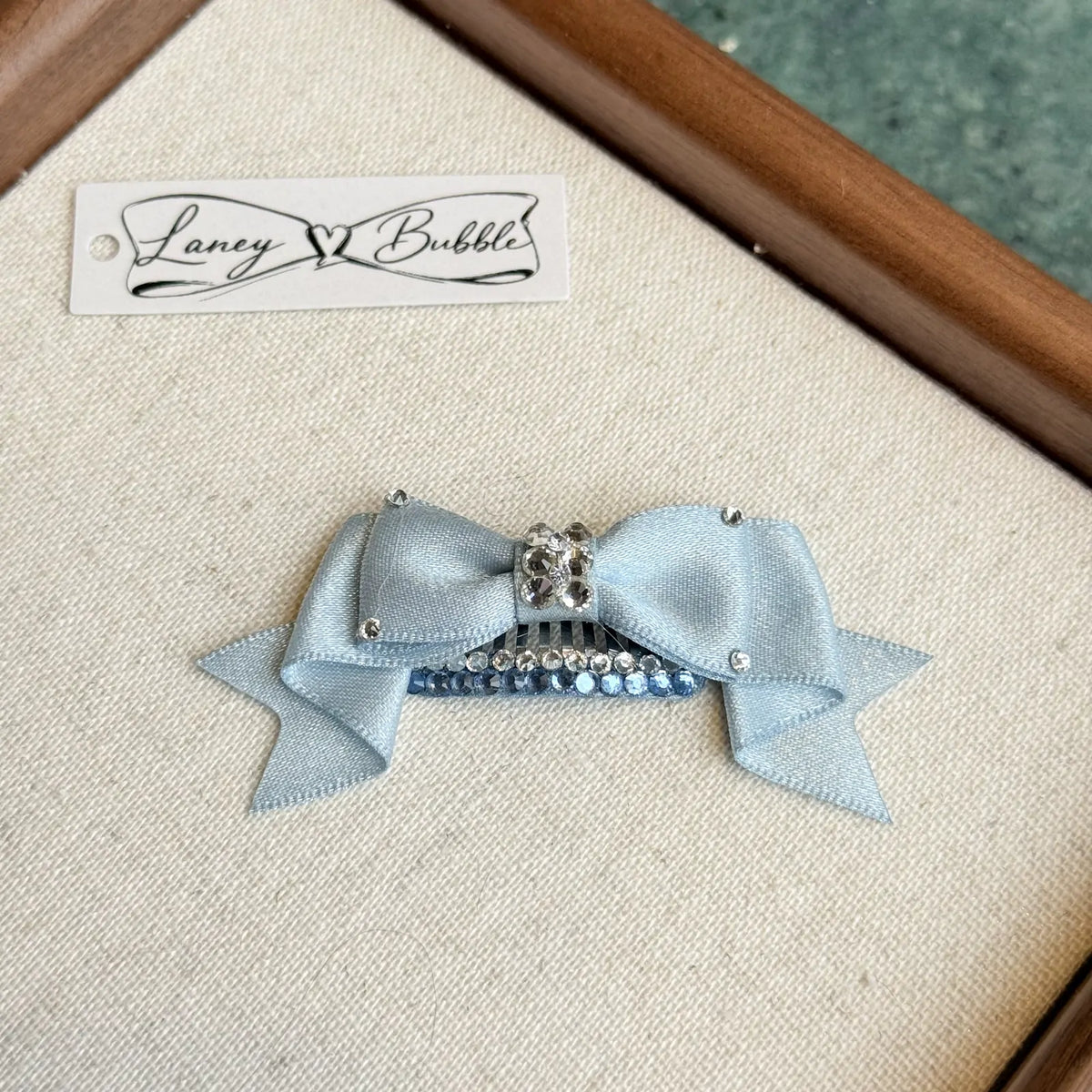 Elegant crystal ribbon bow snap clip image 4