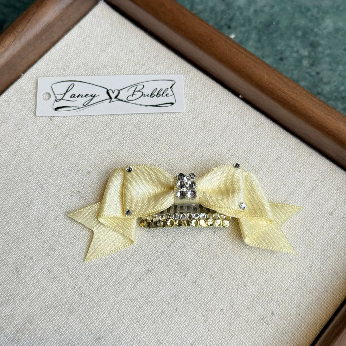 Elegant crystal ribbon bow snap clip image 5