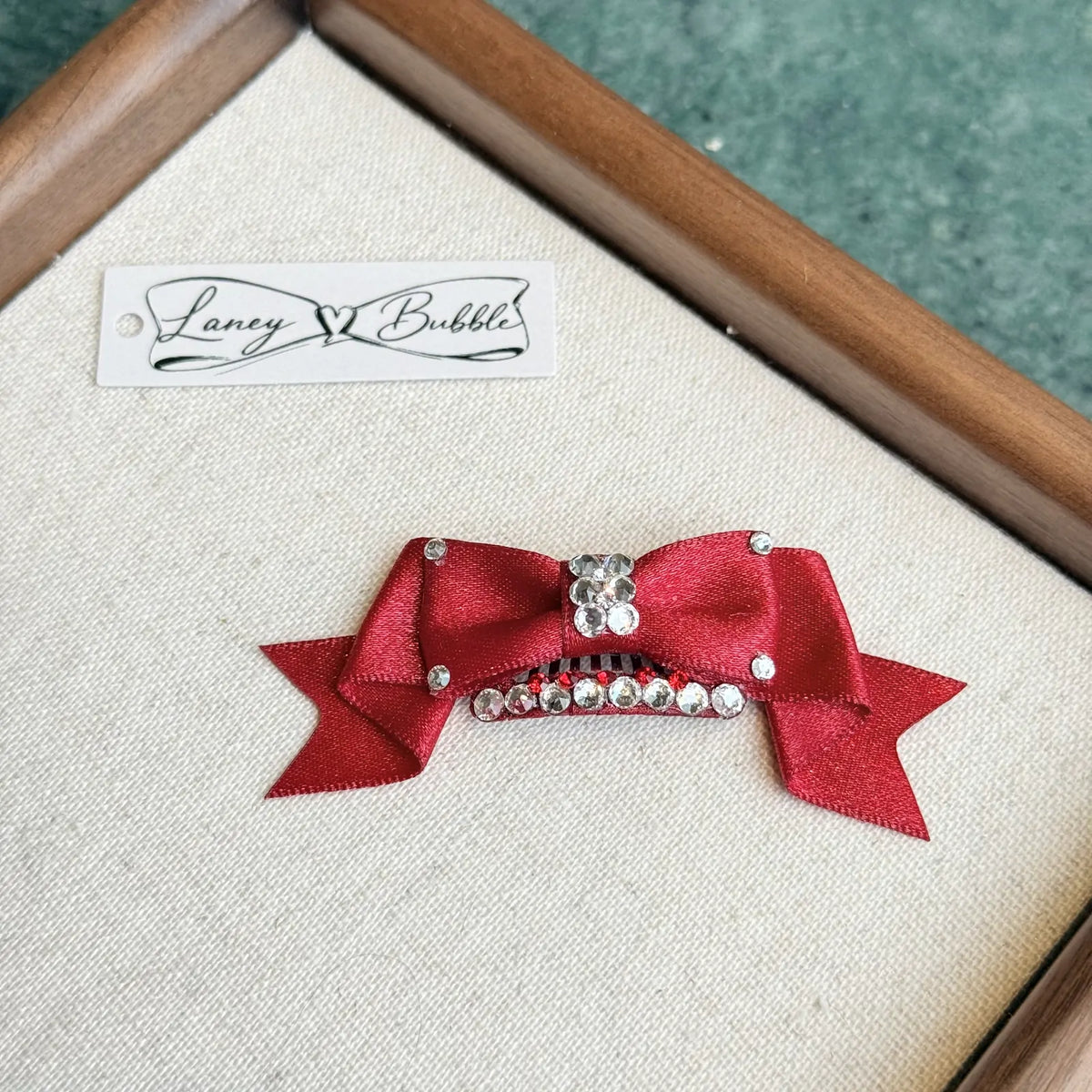 Elegant crystal ribbon bow snap clip image 6