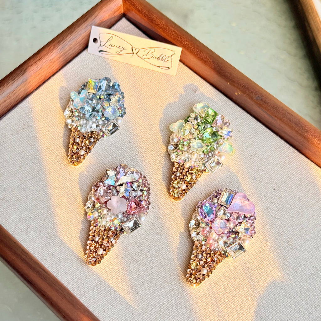 Pastel Gem Ice Cream Cone Clip