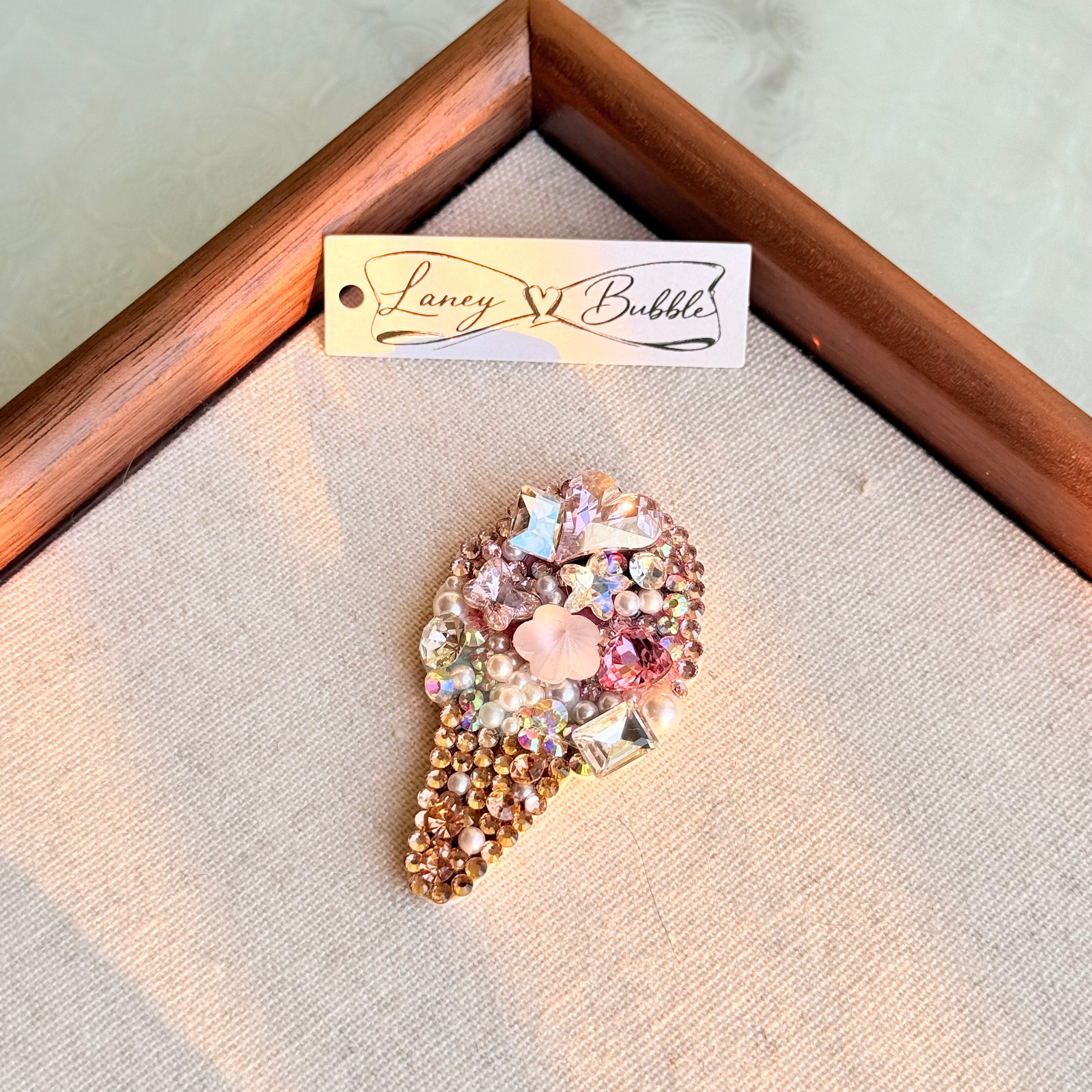 Pastel Gem Ice Cream Cone Clip