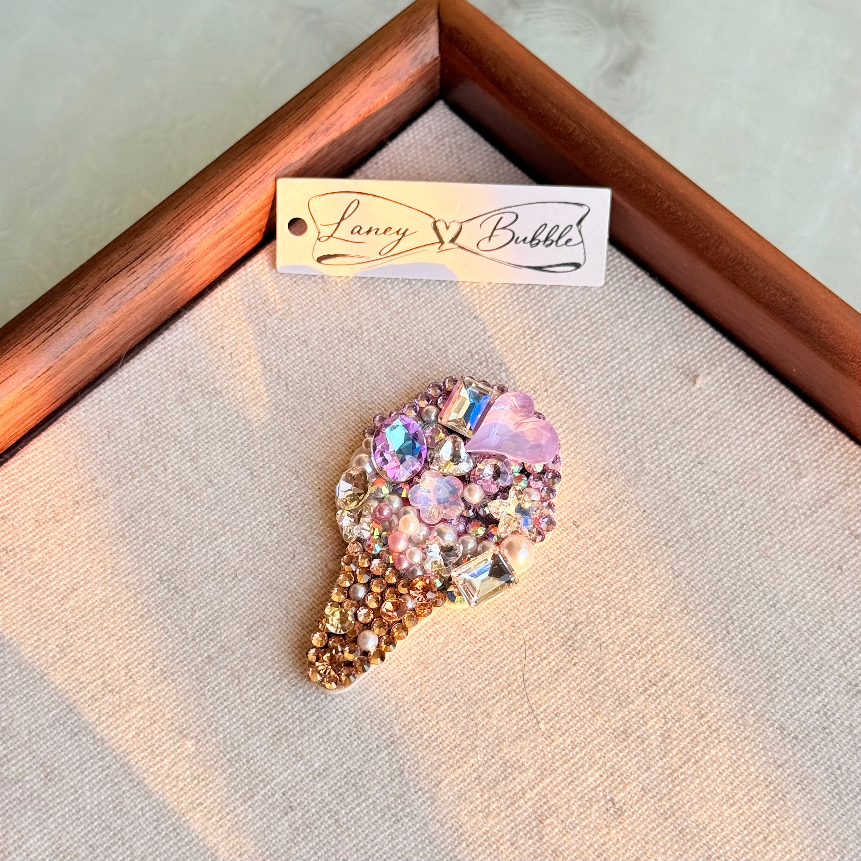 Pastel Gem Ice Cream Cone Clip