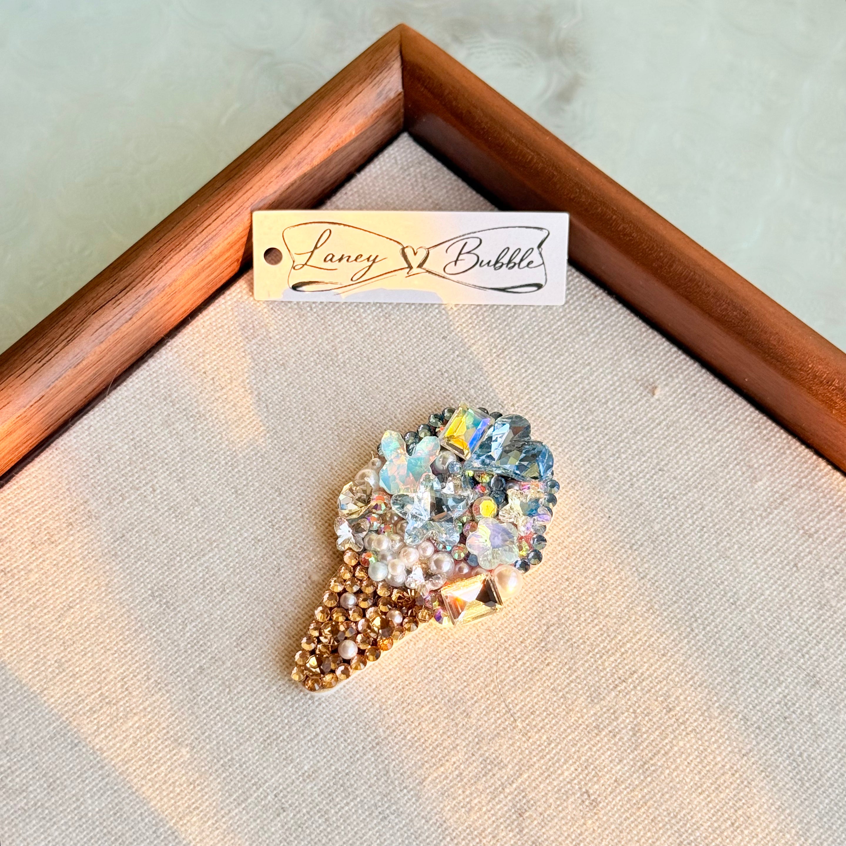 Pastel Gem Ice Cream Cone Clip
