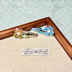 Aurora Blue Crystal Clover Drop Snap Clip