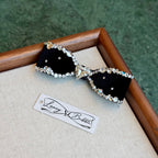 Midnight Black Aurora Crystal Couture Bow Clip