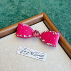 Cerise Pink Aurora Crystal Couture Bow Clip