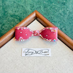 Dusty Rose Aurora Crystal Couture Bow Clip