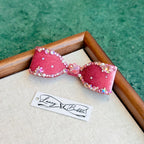 Dusty Rose Aurora Crystal Couture Bow Clip