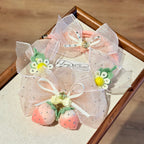 Strawberry Felt & Crystal Necklace