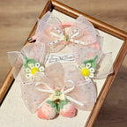 Strawberry Felt & Crystal Necklace