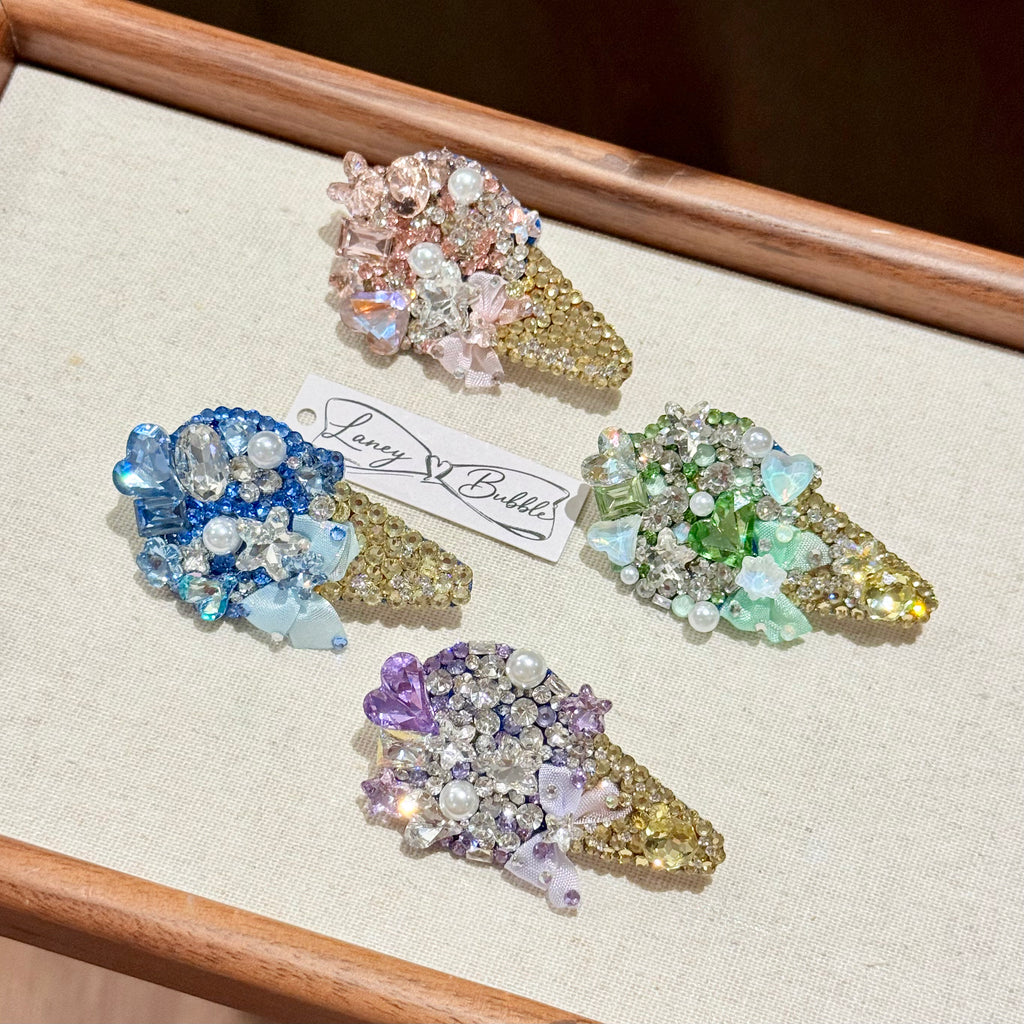 Crystal Ice Cream Cone Clip