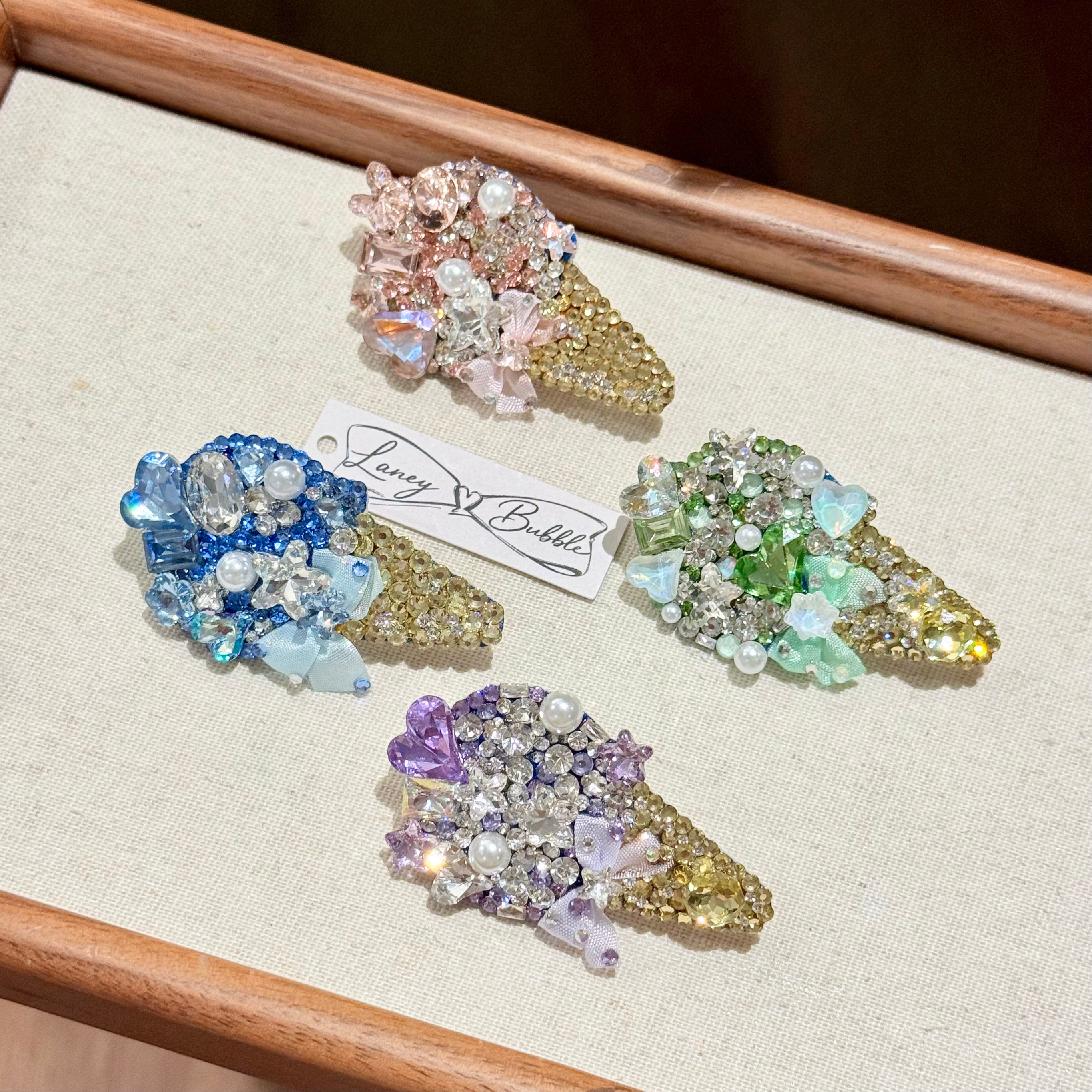 Crystal Ice Cream Cone Clip