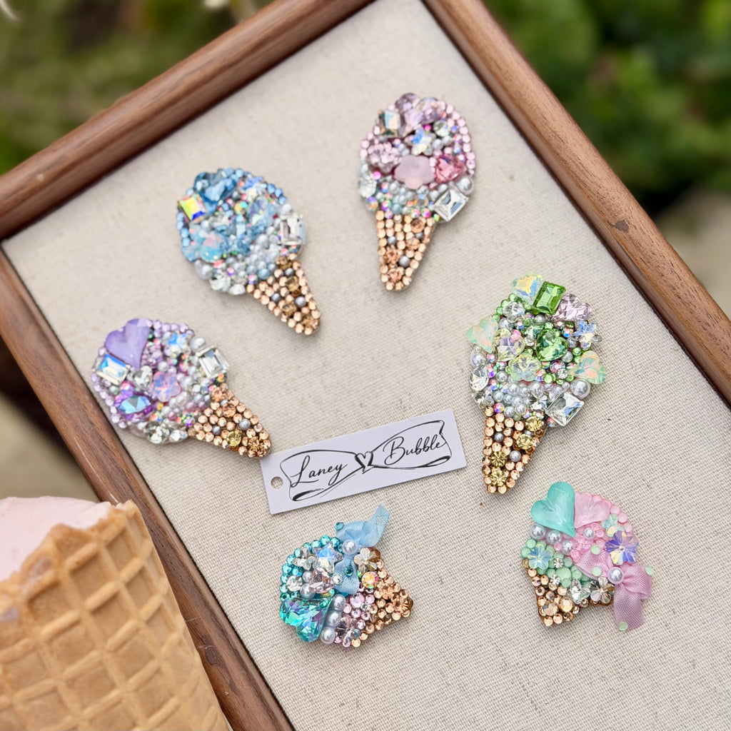 Pastel Gem Ice Cream Cone Clip