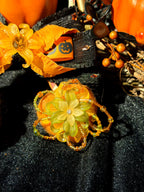 Wicked Pumpkin Floral Dog Necklace