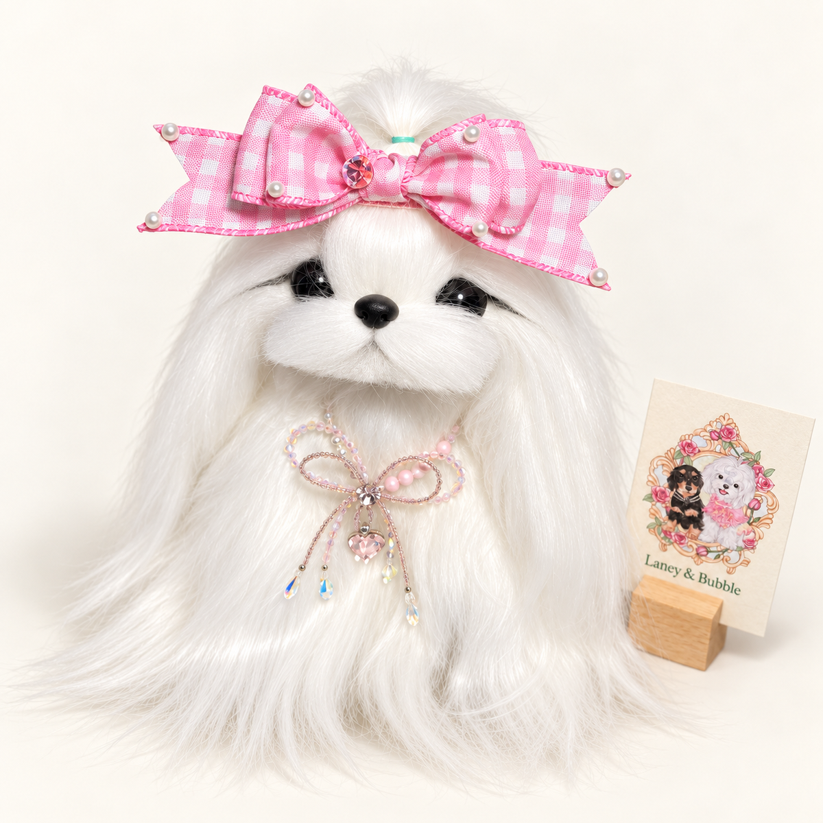 Pink Polka Dot Wired Bow Clip