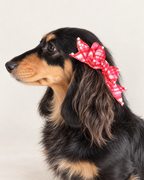 Red Check Wired Bow Clip